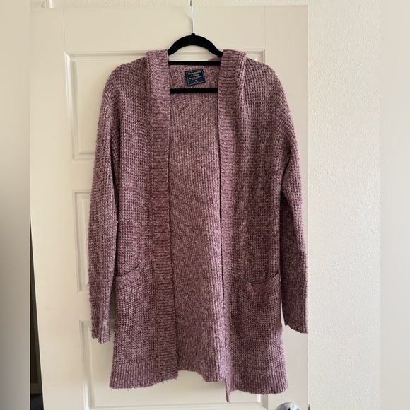 Abercrombie & Fitch Sweaters - Abercrombie & Fitch Purple Hooded Cardigan Size Medium